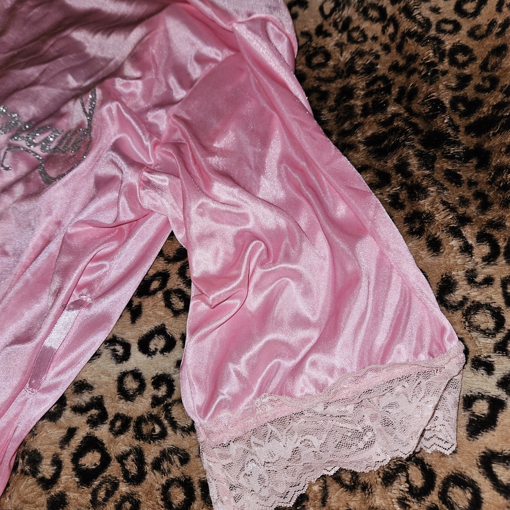 Bridesmaid Pink Satin Robe - Picture 2 of 6